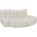 Meridian Arc Cream Vegan Leather 3 pc Modular Sectional IMAGE 3