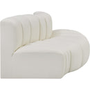 Meridian Arc Cream Vegan Leather 3 pc Modular Sectional IMAGE 4