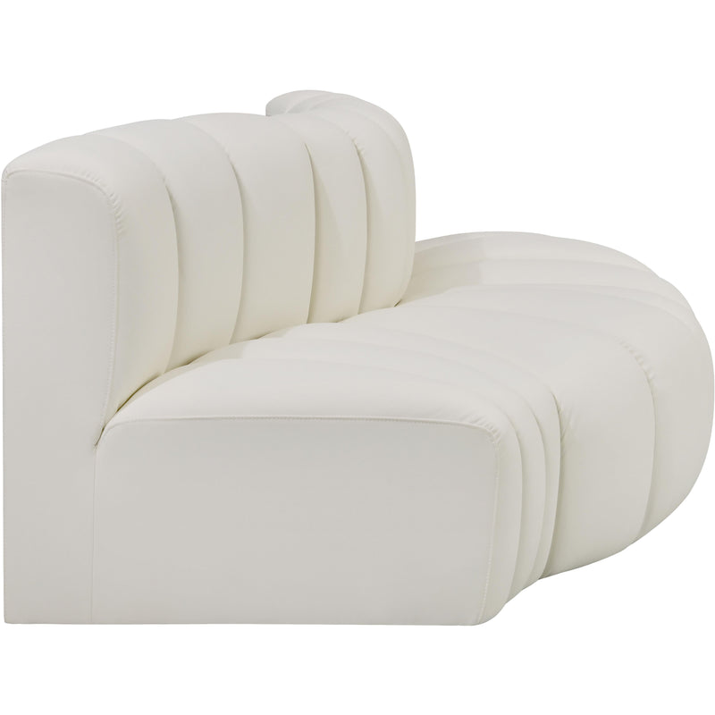 Meridian Arc Cream Vegan Leather 3 pc Modular Sectional IMAGE 4