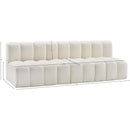 Meridian Arc Cream Vegan Leather 3 pc Modular Sectional IMAGE 11