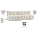 Meridian Arc Cream Vegan Leather 3 pc Modular Sectional IMAGE 12