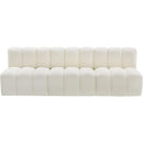 Meridian Arc Cream Vegan Leather 3 pc Modular Sectional IMAGE 3