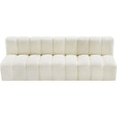 Meridian Arc Cream Vegan Leather 3 pc Modular Sectional IMAGE 4