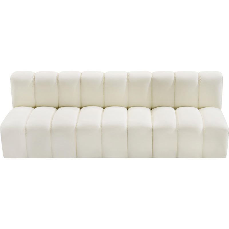 Meridian Arc Cream Vegan Leather 3 pc Modular Sectional IMAGE 4