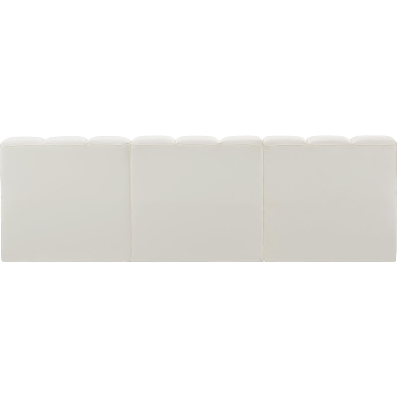 Meridian Arc Cream Vegan Leather 3 pc Modular Sectional IMAGE 6