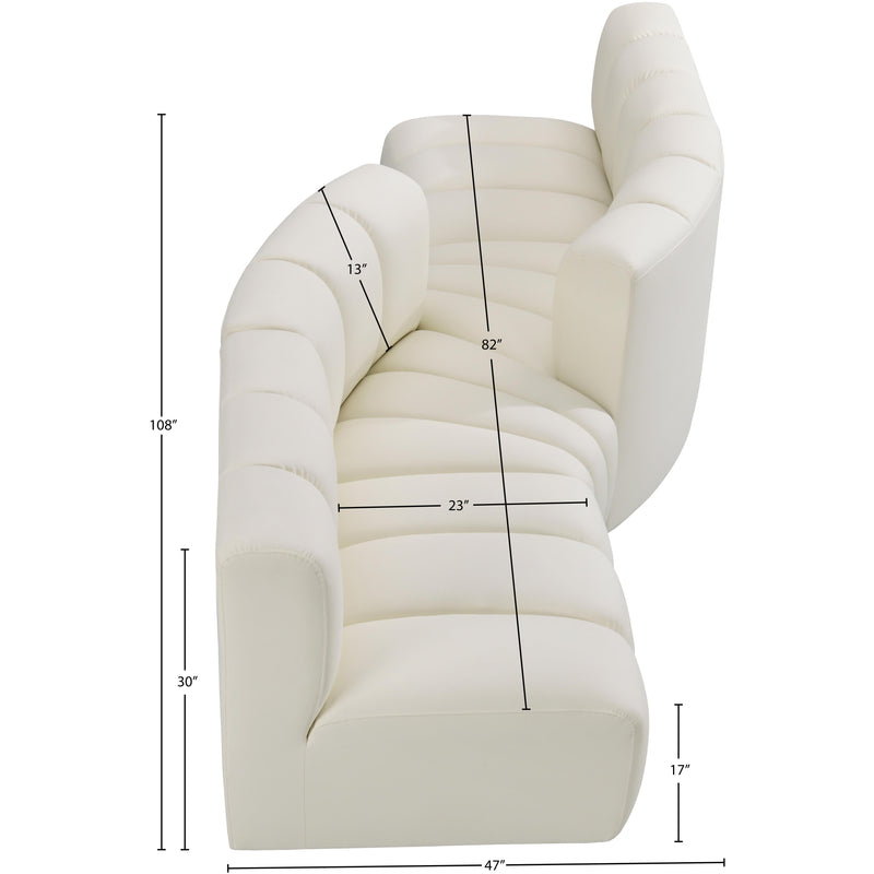 Meridian Arc Cream Vegan Leather 4 pc Modular Sectional IMAGE 10