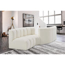Meridian Arc Cream Vegan Leather 4 pc Modular Sectional IMAGE 2