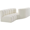 Meridian Arc Cream Vegan Leather 4 pc Modular Sectional IMAGE 3