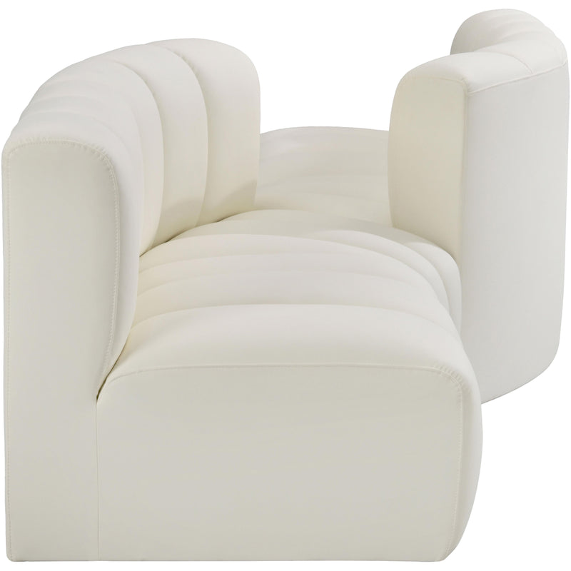 Meridian Arc Cream Vegan Leather 4 pc Modular Sectional IMAGE 4