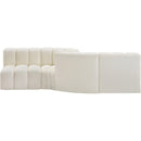 Meridian Arc Cream Vegan Leather 4 pc Modular Sectional IMAGE 5