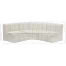 Meridian Arc Cream Vegan Leather 4 pc Modular Sectional IMAGE 11