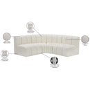 Meridian Arc Cream Vegan Leather 4 pc Modular Sectional IMAGE 12