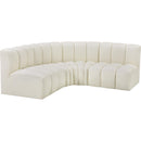 Meridian Arc Cream Vegan Leather 4 pc Modular Sectional IMAGE 4