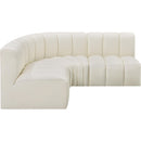 Meridian Arc Cream Vegan Leather 4 pc Modular Sectional IMAGE 5