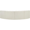 Meridian Arc Cream Vegan Leather 4 pc Modular Sectional IMAGE 6