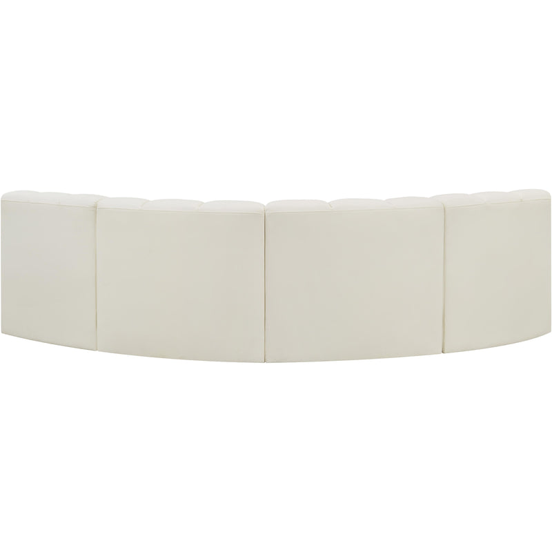 Meridian Arc Cream Vegan Leather 4 pc Modular Sectional IMAGE 6