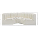 Meridian Arc Cream Vegan Leather 4 pc Modular Sectional IMAGE 11