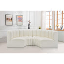 Meridian Arc Cream Vegan Leather 4 pc Modular Sectional IMAGE 2