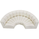 Meridian Arc Cream Vegan Leather 4 pc Modular Sectional IMAGE 3