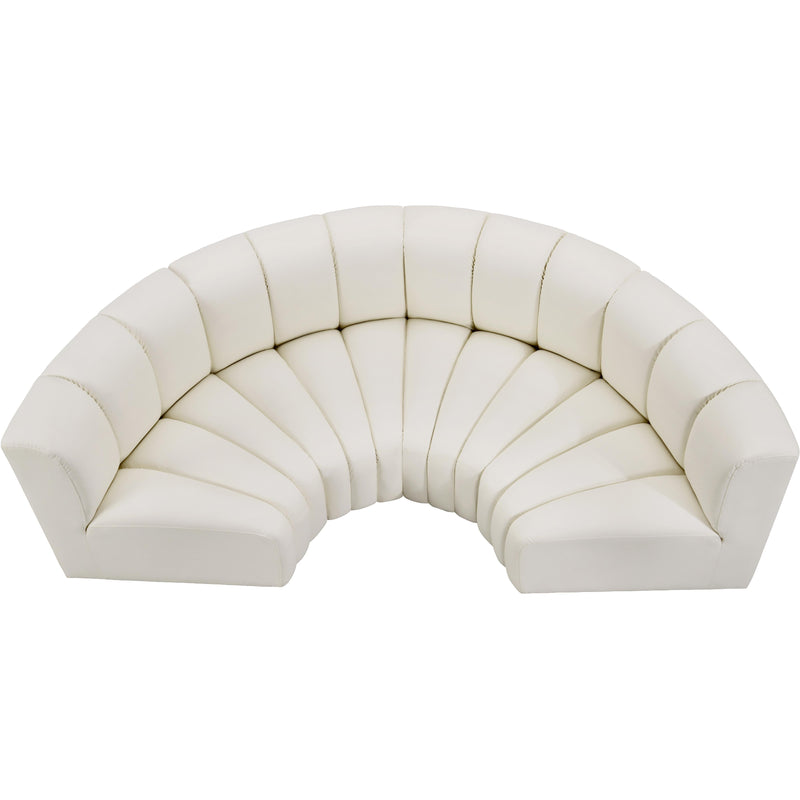 Meridian Arc Cream Vegan Leather 4 pc Modular Sectional IMAGE 3