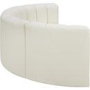 Meridian Arc Cream Vegan Leather 4 pc Modular Sectional IMAGE 5