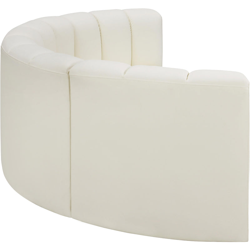 Meridian Arc Cream Vegan Leather 4 pc Modular Sectional IMAGE 5