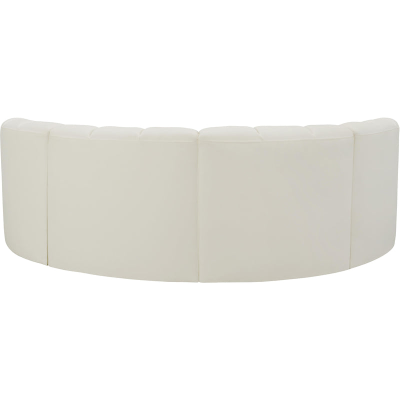 Meridian Arc Cream Vegan Leather 4 pc Modular Sectional IMAGE 6