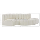 Meridian Arc Cream Vegan Leather 4 pc Modular Sectional IMAGE 10