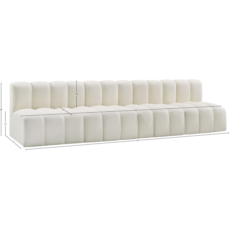 Meridian Arc Cream Vegan Leather 4 pc Modular Sectional IMAGE 11