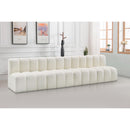 Meridian Arc Cream Vegan Leather 4 pc Modular Sectional IMAGE 2