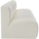 Meridian Arc Cream Vegan Leather 4 pc Modular Sectional IMAGE 6