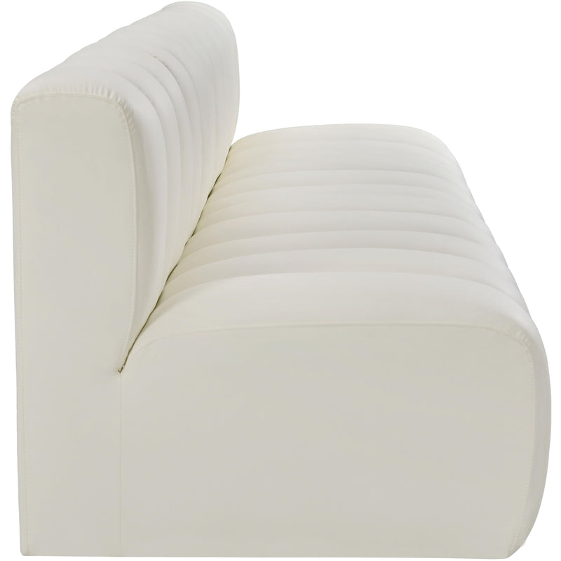 Meridian Arc Cream Vegan Leather 4 pc Modular Sectional IMAGE 6