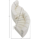 Meridian Arc Cream Vegan Leather 4 pc Modular Sectional IMAGE 11