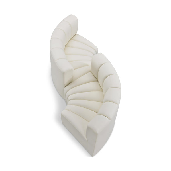 Meridian Arc Cream Vegan Leather 4 pc Modular Sectional IMAGE 1