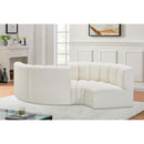 Meridian Arc Cream Vegan Leather 4 pc Modular Sectional IMAGE 2