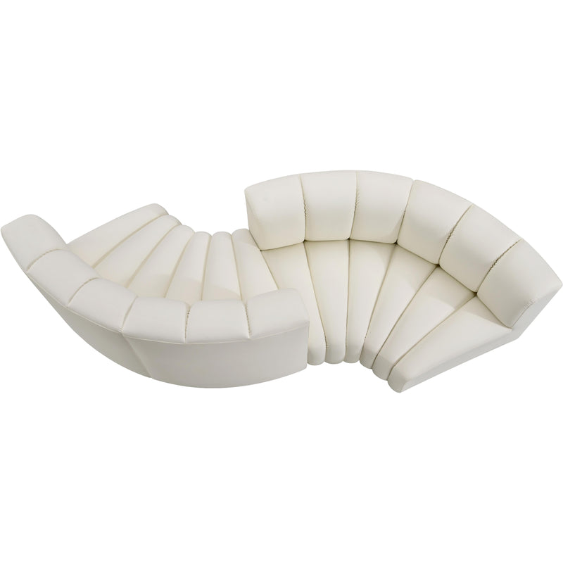 Meridian Arc Cream Vegan Leather 4 pc Modular Sectional IMAGE 4