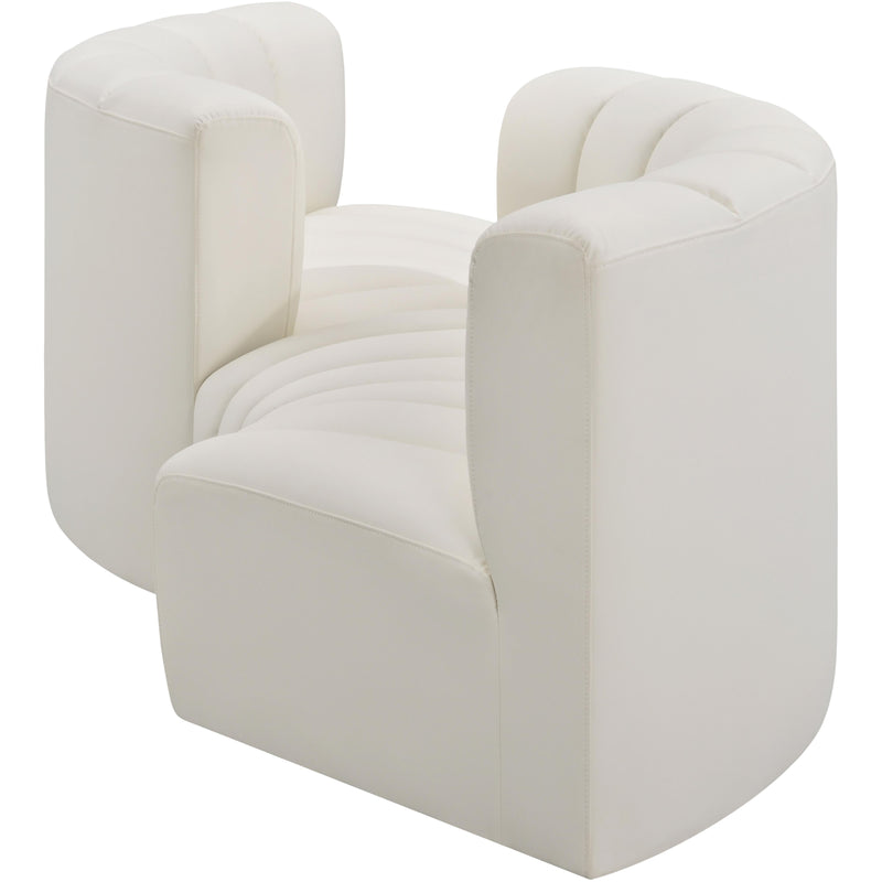 Meridian Arc Cream Vegan Leather 4 pc Modular Sectional IMAGE 5