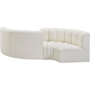 Meridian Arc Cream Vegan Leather 4 pc Modular Sectional IMAGE 6