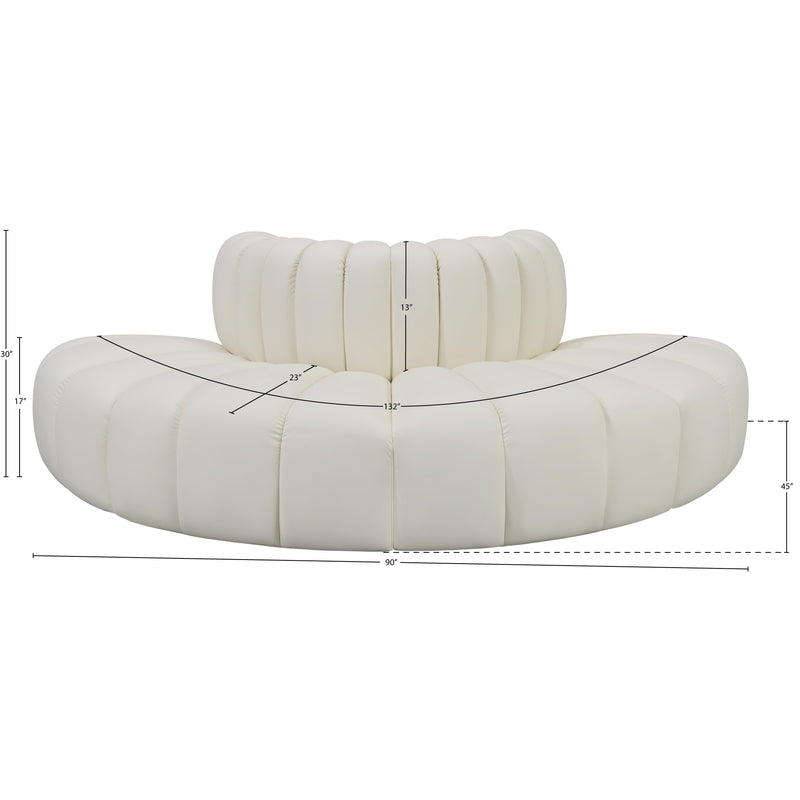 Meridian Arc Cream Vegan Leather 4 pc Modular Sectional IMAGE 11