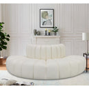Meridian Arc Cream Vegan Leather 4 pc Modular Sectional IMAGE 2