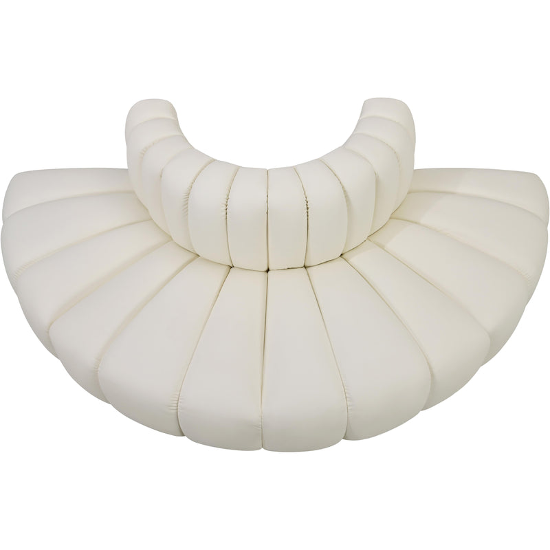 Meridian Arc Cream Vegan Leather 4 pc Modular Sectional IMAGE 3