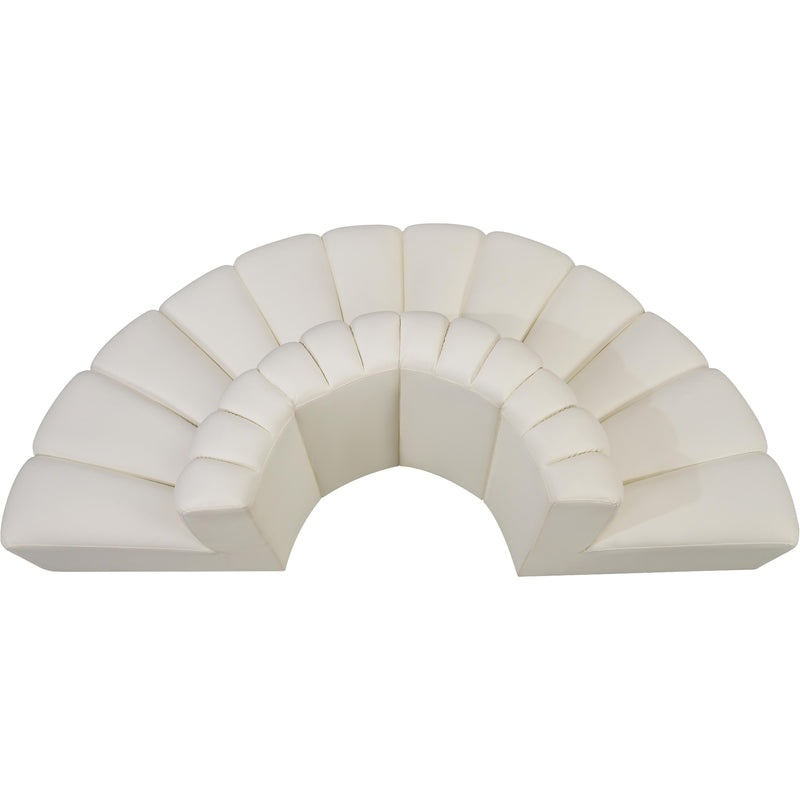 Meridian Arc Cream Vegan Leather 4 pc Modular Sectional IMAGE 4