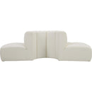 Meridian Arc Cream Vegan Leather 4 pc Modular Sectional IMAGE 6