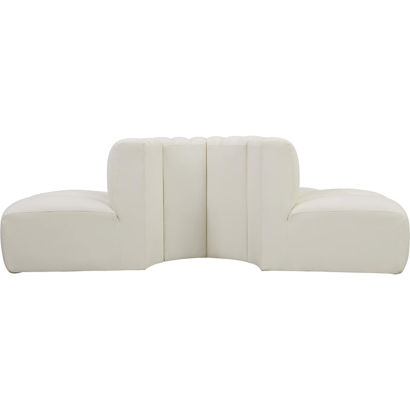 Meridian Arc Cream Vegan Leather 4 pc Modular Sectional IMAGE 6