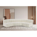 Meridian Arc Cream Vegan Leather 5 pc Modular Sectional IMAGE 2