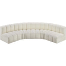 Meridian Arc Cream Vegan Leather 5 pc Modular Sectional IMAGE 3