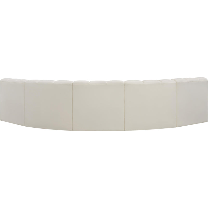 Meridian Arc Cream Vegan Leather 5 pc Modular Sectional IMAGE 6