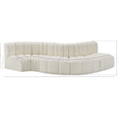 Meridian Arc Cream Vegan Leather 5 pc Modular Sectional IMAGE 11