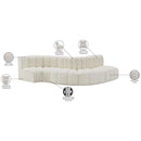 Meridian Arc Cream Vegan Leather 5 pc Modular Sectional IMAGE 12