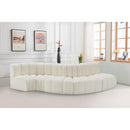 Meridian Arc Cream Vegan Leather 5 pc Modular Sectional IMAGE 2